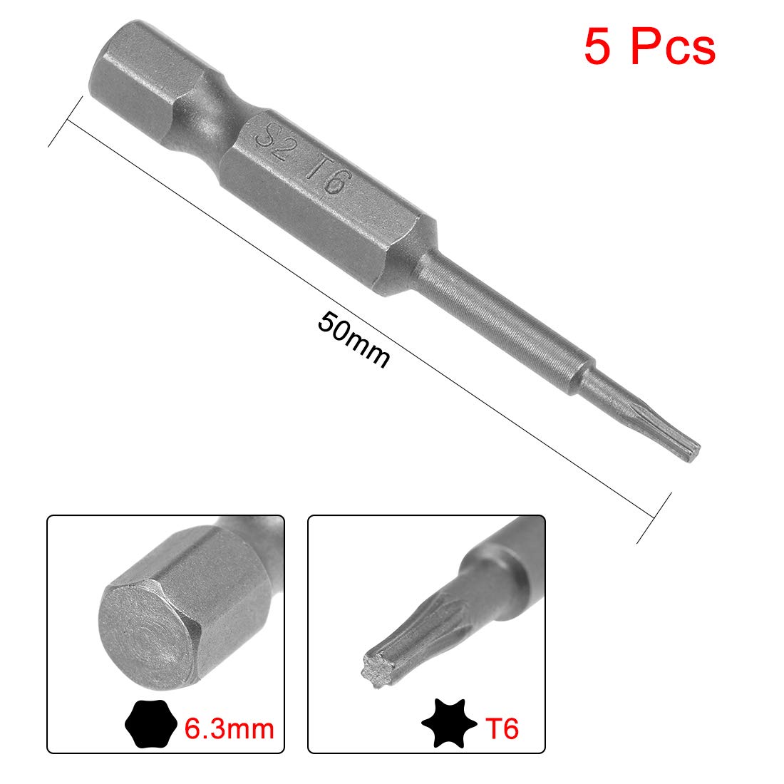 Wewtool T2 ダークグレー Torx/Star Drive 6 Piece Bit Set 2